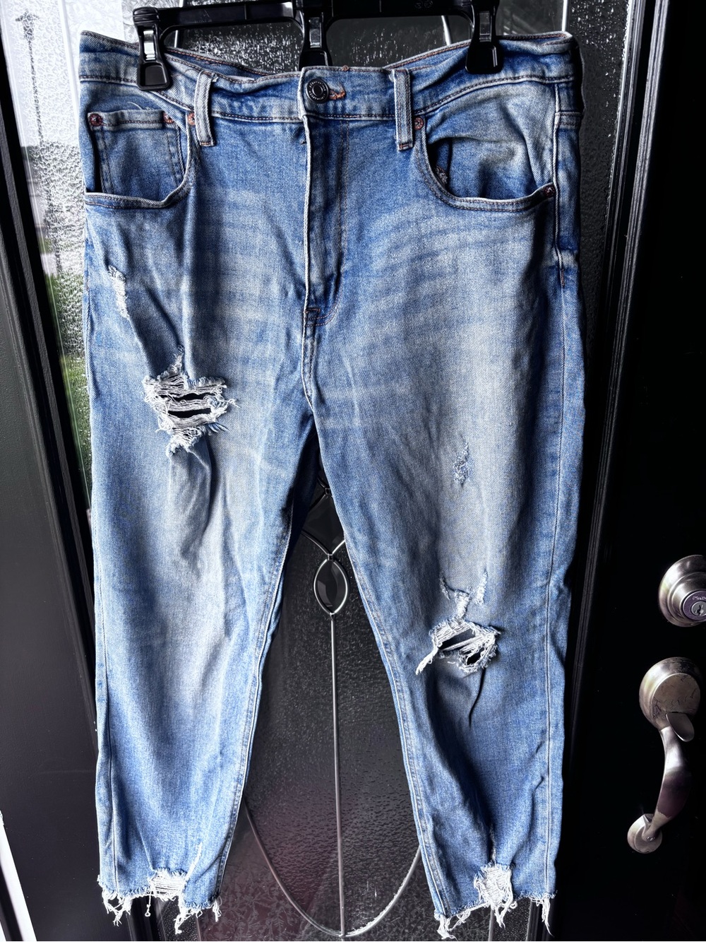 Aeropostale Light Blue Distressed Straight Jeans